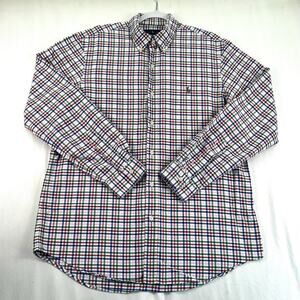 Polo Ralph Lauren Classic Fit Shirt Mens Large Plaid Button Down Cotton EUC